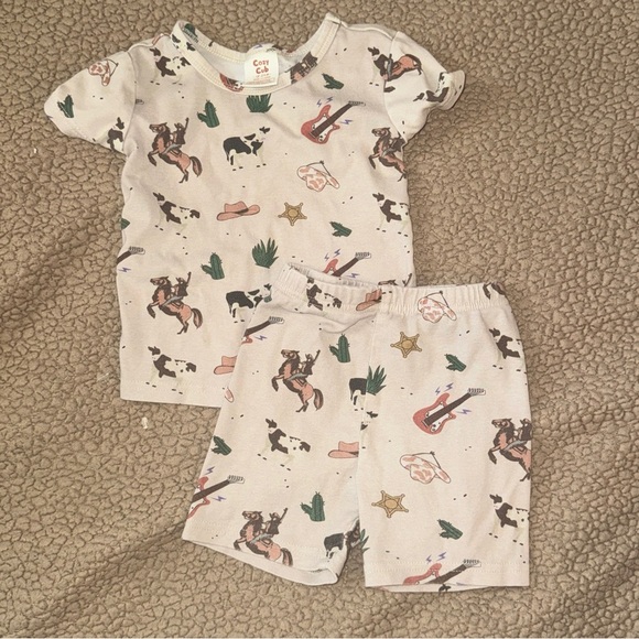 COZY CUB Snug Fit Bamboo Pajamas In Western Ranch Theme, Cowboy, Baby 18-24m​ - Picture 2 of 7